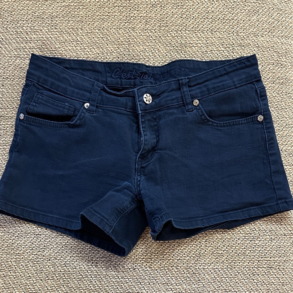 C'est Toi Navy Denim Short - Women's Low-Rise Jean Shorts